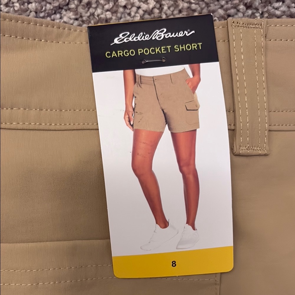 Women's Tan Cargo Shorts - Picture 2 of 3
